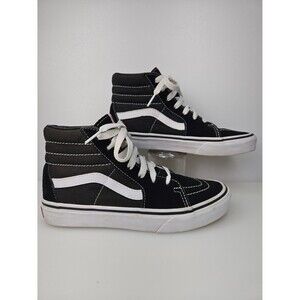 VANS Old Skool Sk8 Hi Black Suede Canvas Sneaker Shoes Lace Up Kid's 3.5 Skate